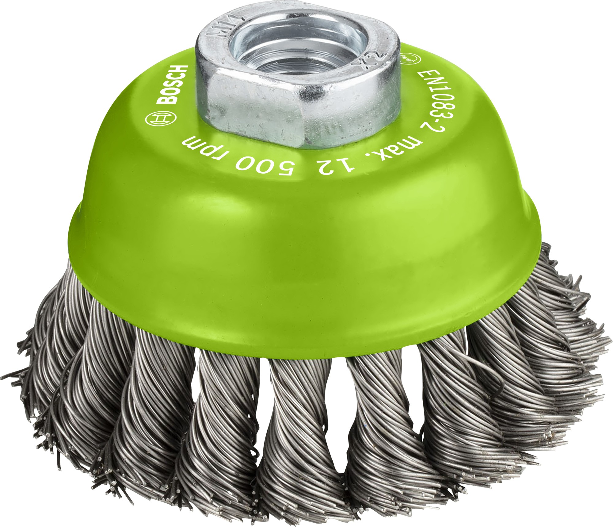 Cepillo de vaso de alambre trenzado PRO Stainless Steel heavy para amoladoras pequeñas, rosca M14