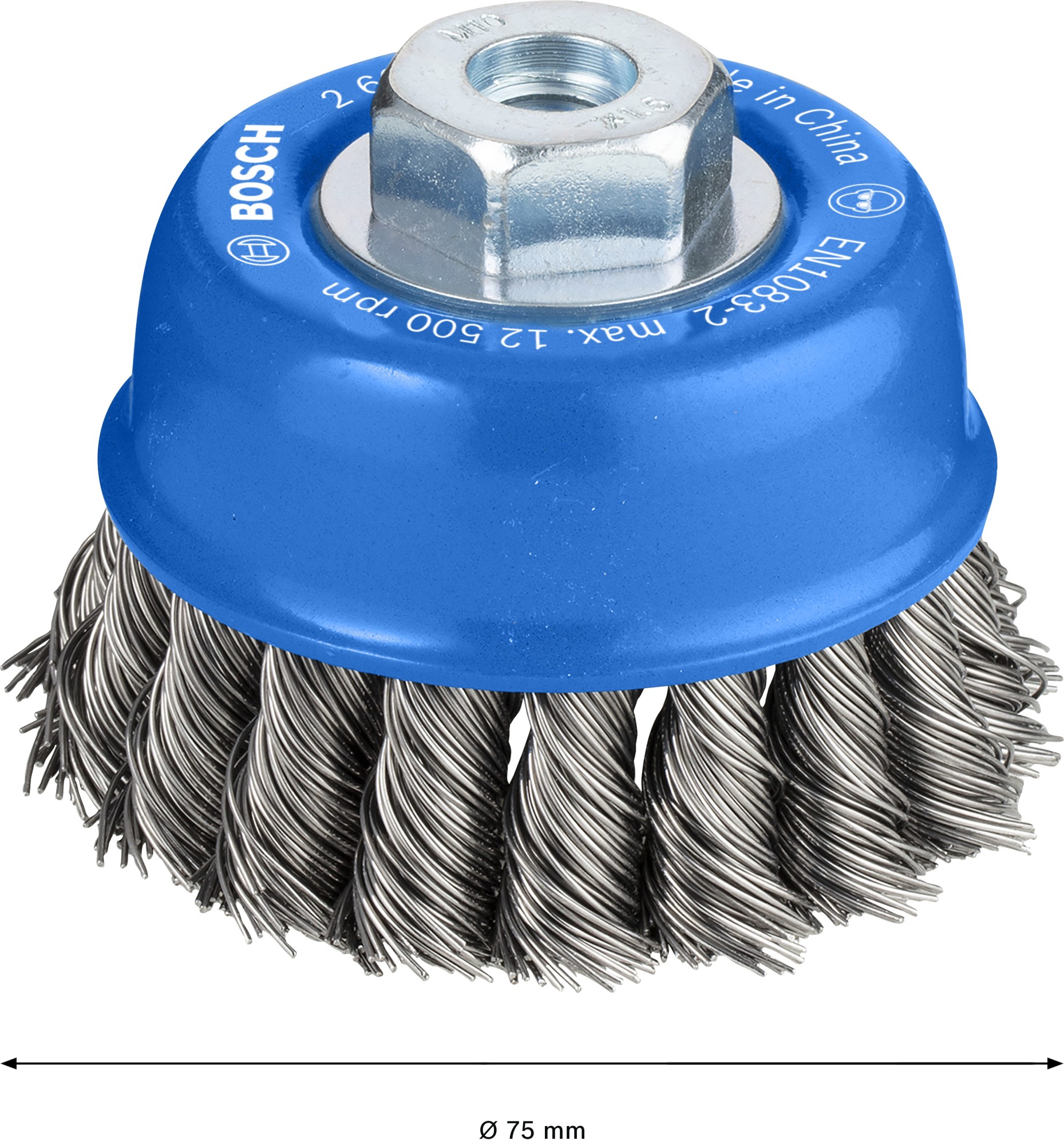 Cepillo de vaso PRO Metal heavy, 75 x 0,5 mm, rosca