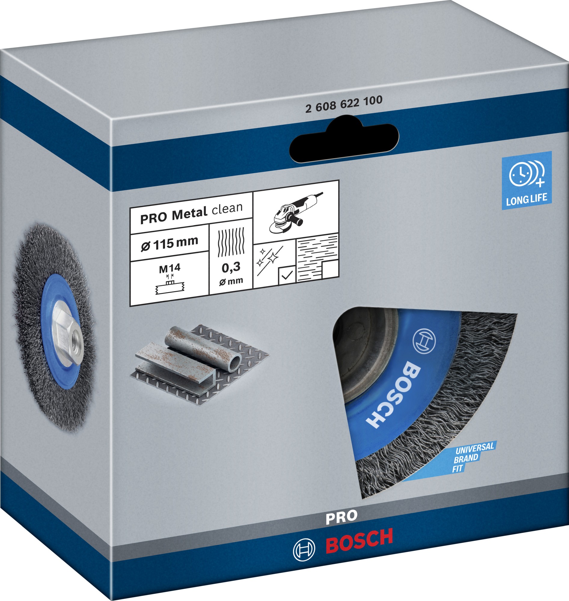 Disco de alambre PRO Metal clean, 115 x 0,3 mm, rosca