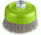 Cepillo de vaso de alambre ondulado PRO Stainless Steel clean para amoladoras grandes, rosca M14
