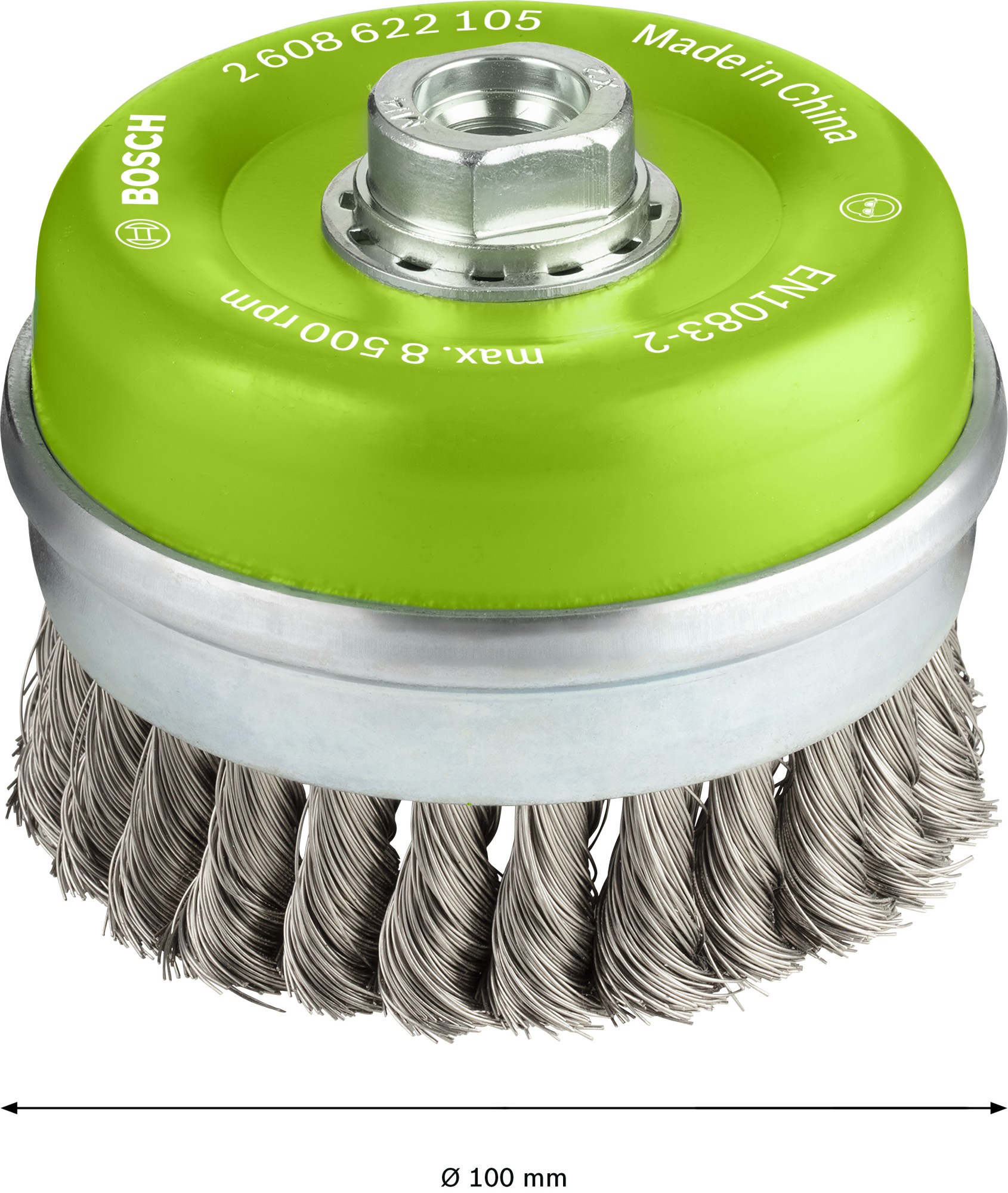 Cepillo de vaso PRO Stainless Steel heavy, 100 x 0,35 mm, rosca