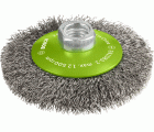 Cepillo cónico de alambre ondulado PRO Stainless Steel clean para amoladoras pequeñas, rosca M14