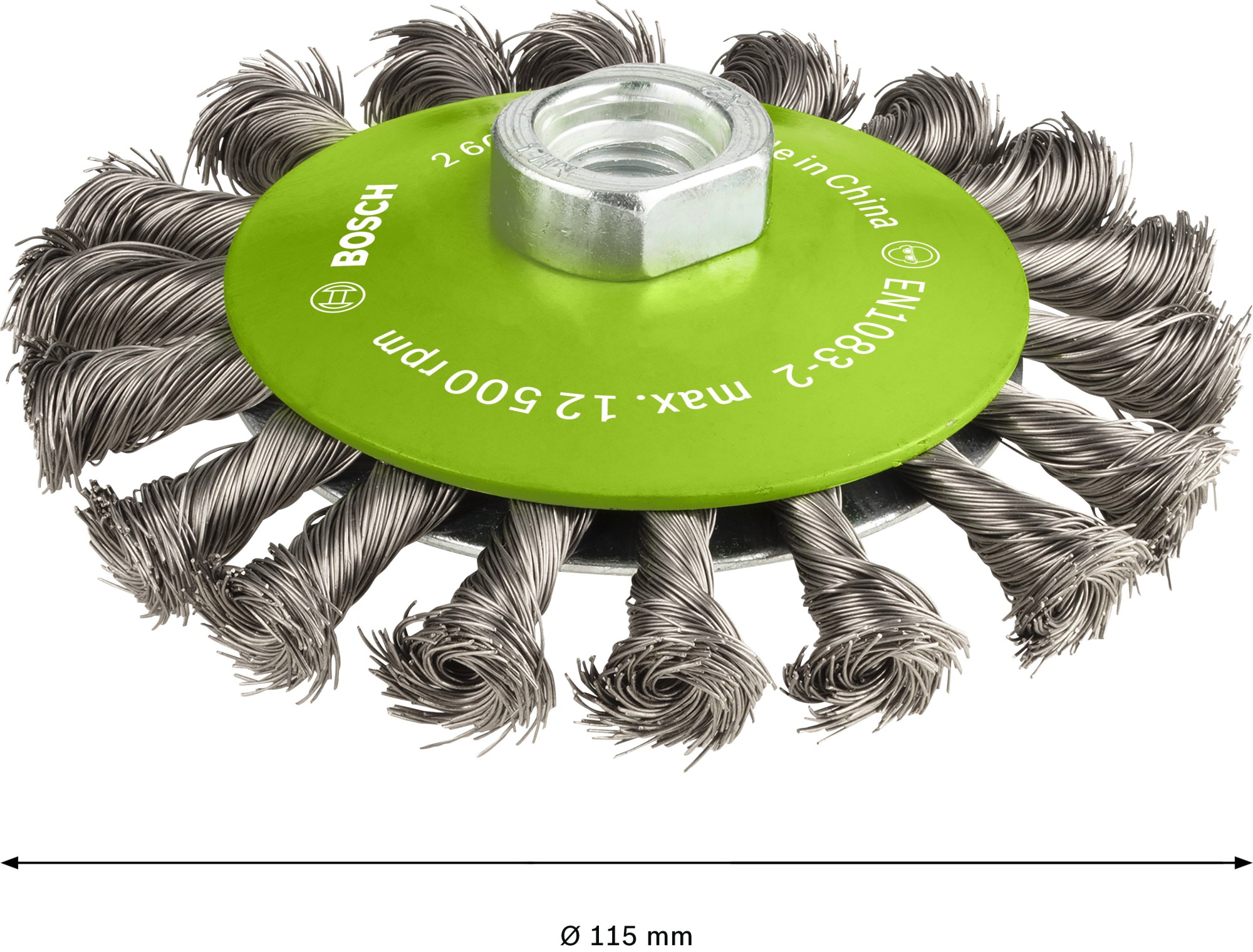 Cepillo cónico PRO Stainless Steel heavy, 115 x 0,35 mm, rosca