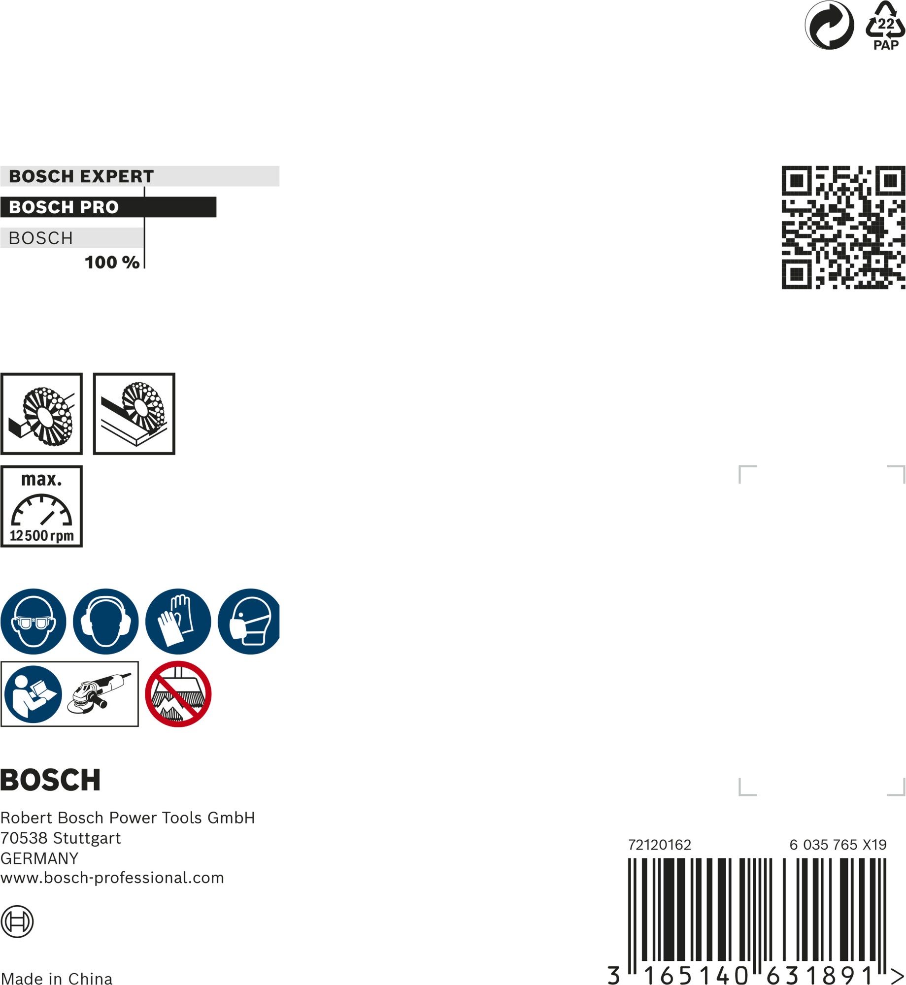 Cepillo cónico PRO Stainless Steel heavy, 115 x 0,35 mm, rosca