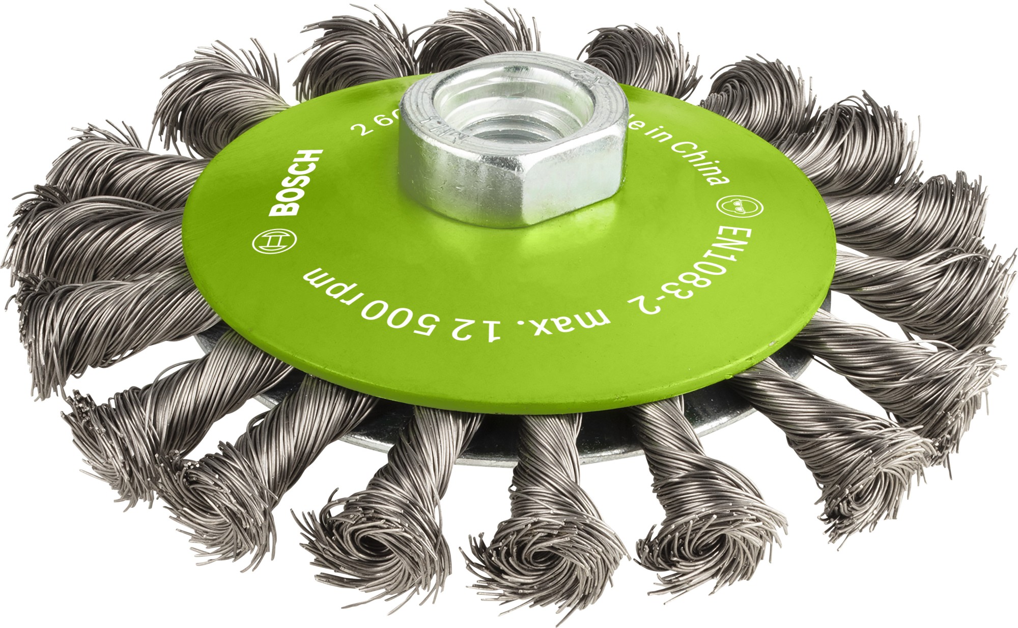 Cepillo cónico de alambre trenzado PRO Stainless Steel heavy para amoladoras pequeñas, rosca M14