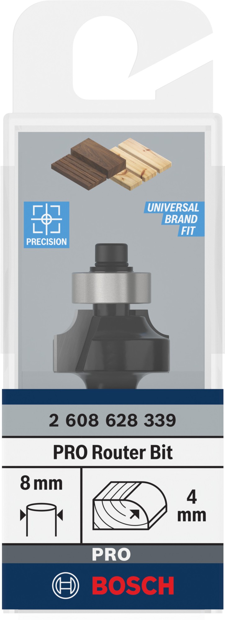 Broca fresadora para redondeo PRO, R 4, vástago de 8 mm