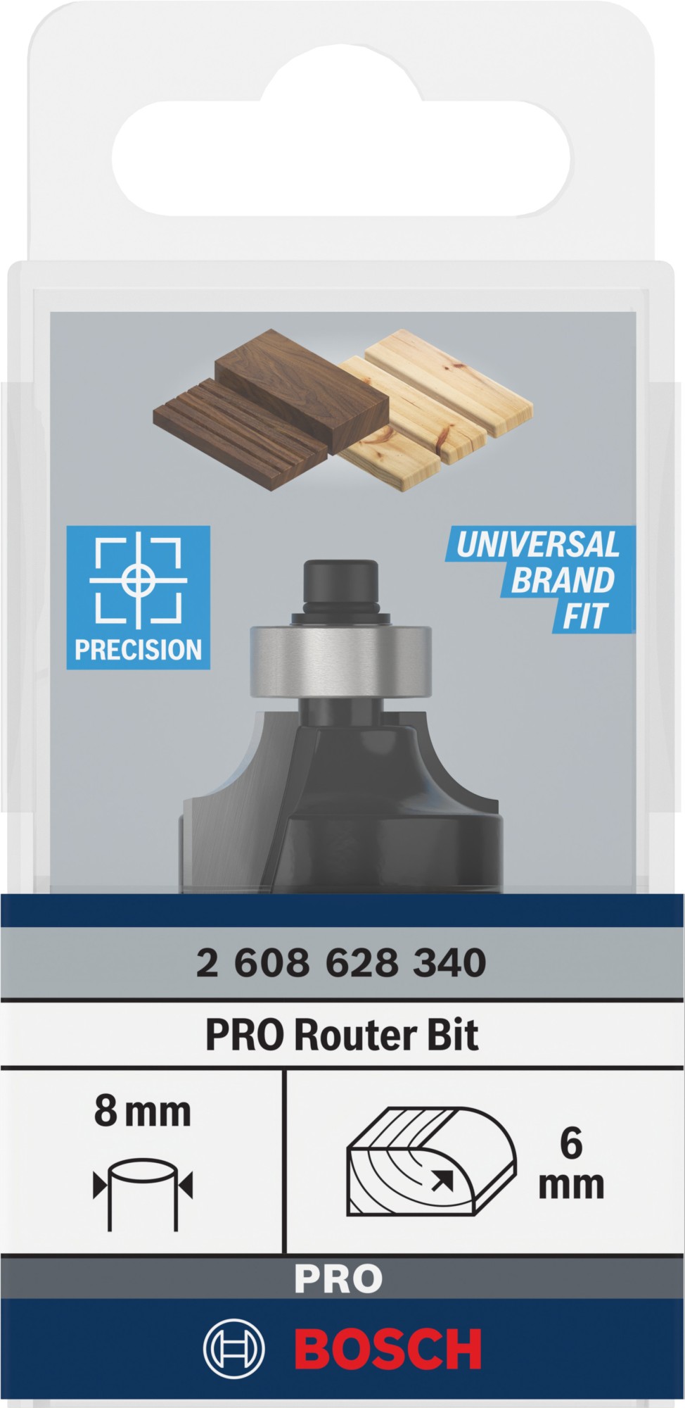 Broca fresadora para redondeo PRO, R 6, vástago de 8 mm