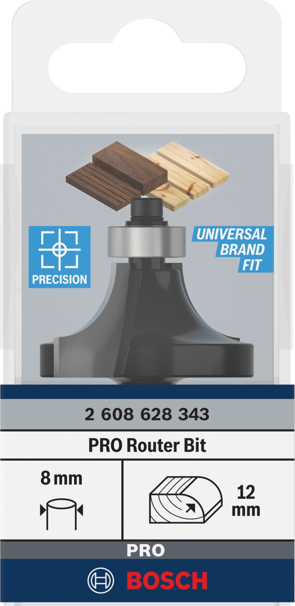 Broca fresadora para redondeo PRO, R 12, vástago de 8 mm