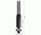 Broca fresadora de recorte al ras PRO con cojinete inferior, Ø 12,7 x L 25,4, vástago de 8 mm