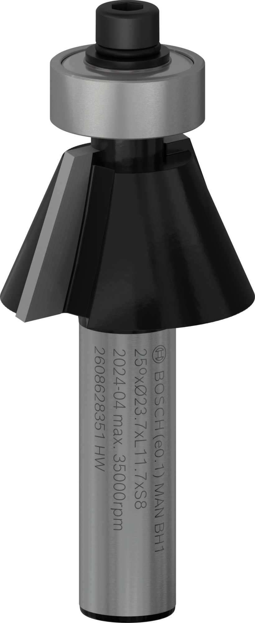 Broca fresadora para biseles PRO, 25°, vástago de 8 mm