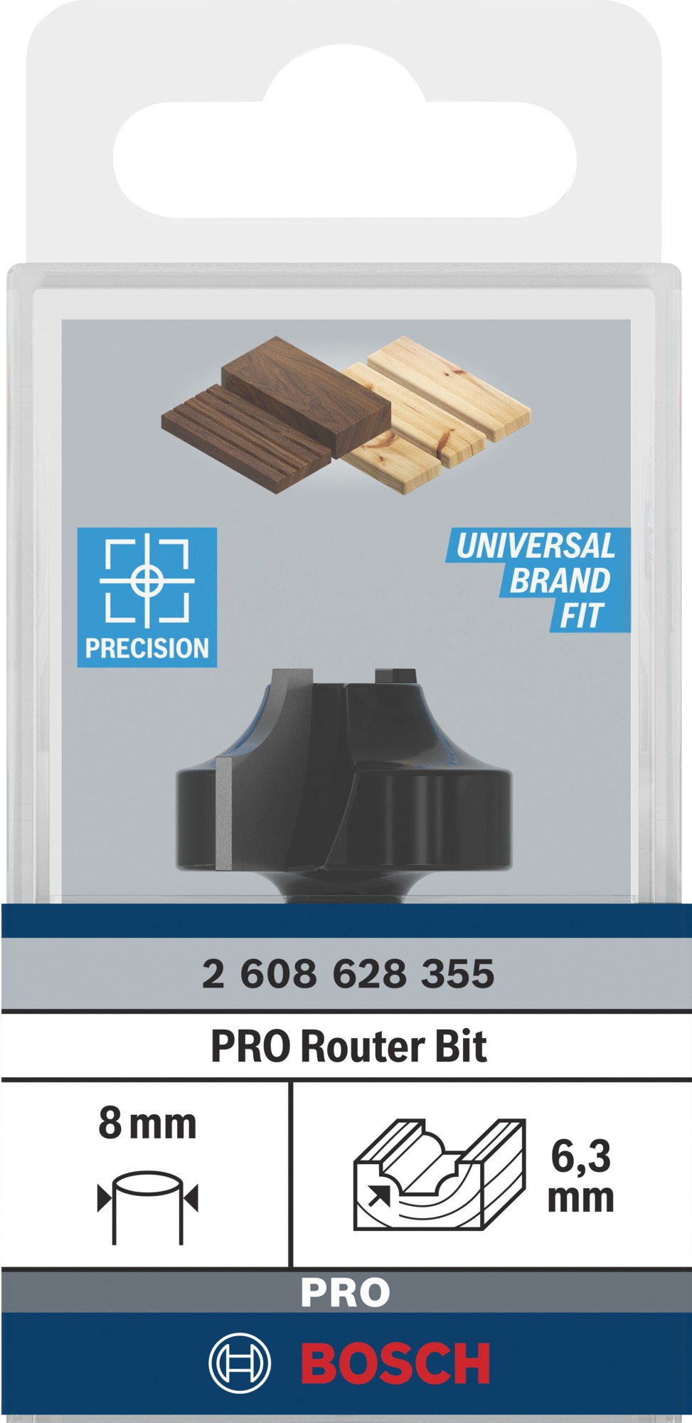 Broca fresadora PRO para óvolos, R 6,3, vástago de 8 mm