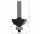 Broca fresadora PRO para moldura cóncava clásica, R 6,3, vástago de 8 mm