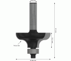 Broca fresadora PRO para moldura de filete, R 6,4, vástago de 8 mm