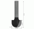 Broca fresadora PRO para molduras de media caña, R 10, vástago de 8 mm