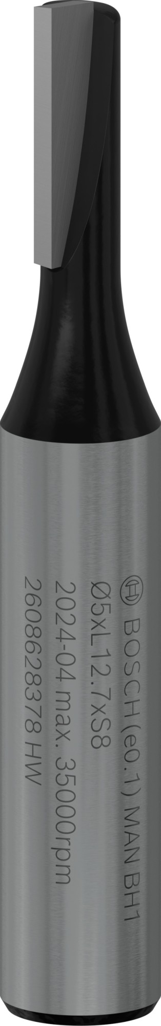 Broca fresadora recta PRO, una acanaladura, Ø 5 x L 12,7, vástago de 8 mm