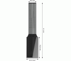 Broca fresadora recta PRO, dos acanaladuras, Ø 12 x L 19,6, vástago de 8 mm