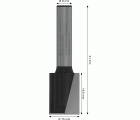 Broca fresadora recta PRO, dos acanaladuras, Ø 15 x L 19,6, vástago de 8 mm