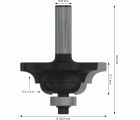 Broca fresadora PRO para moldura y moldura cóncava, R 6,3, vástago de 8 mm