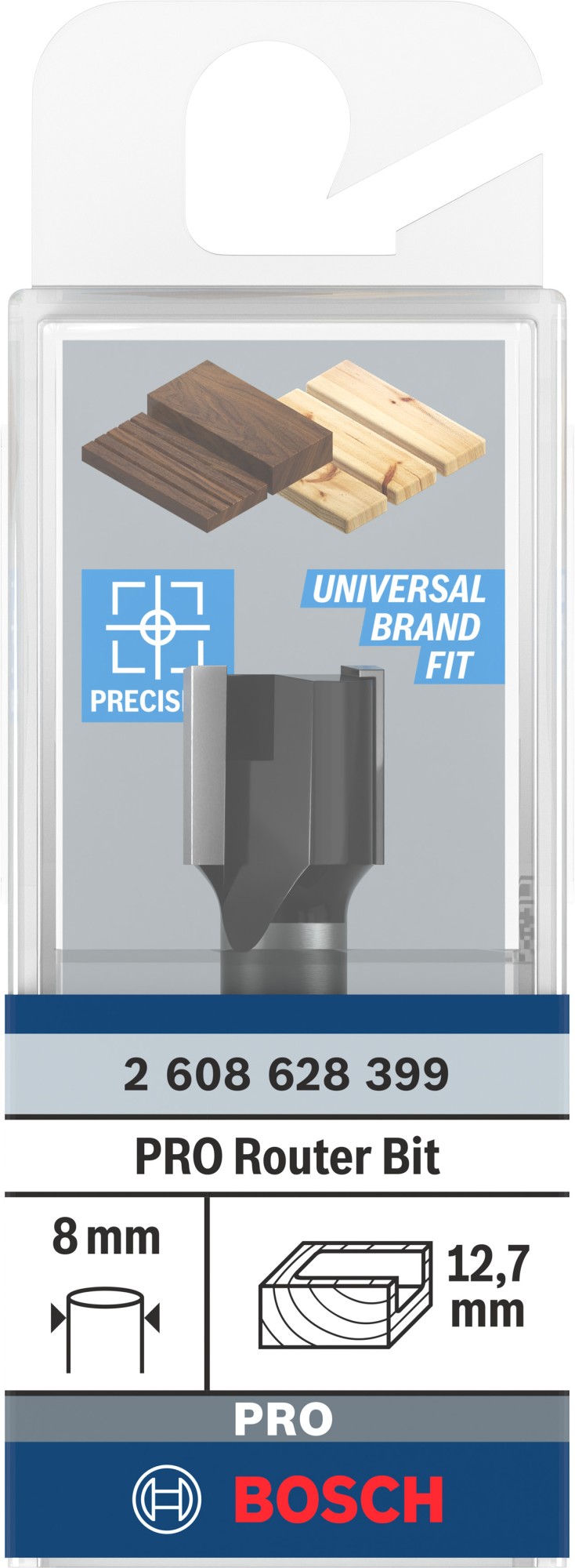 Broca fresadora para crear cajas (cavidades) PRO, Ø 12,7 x L 12,7, vástago de 8 mm