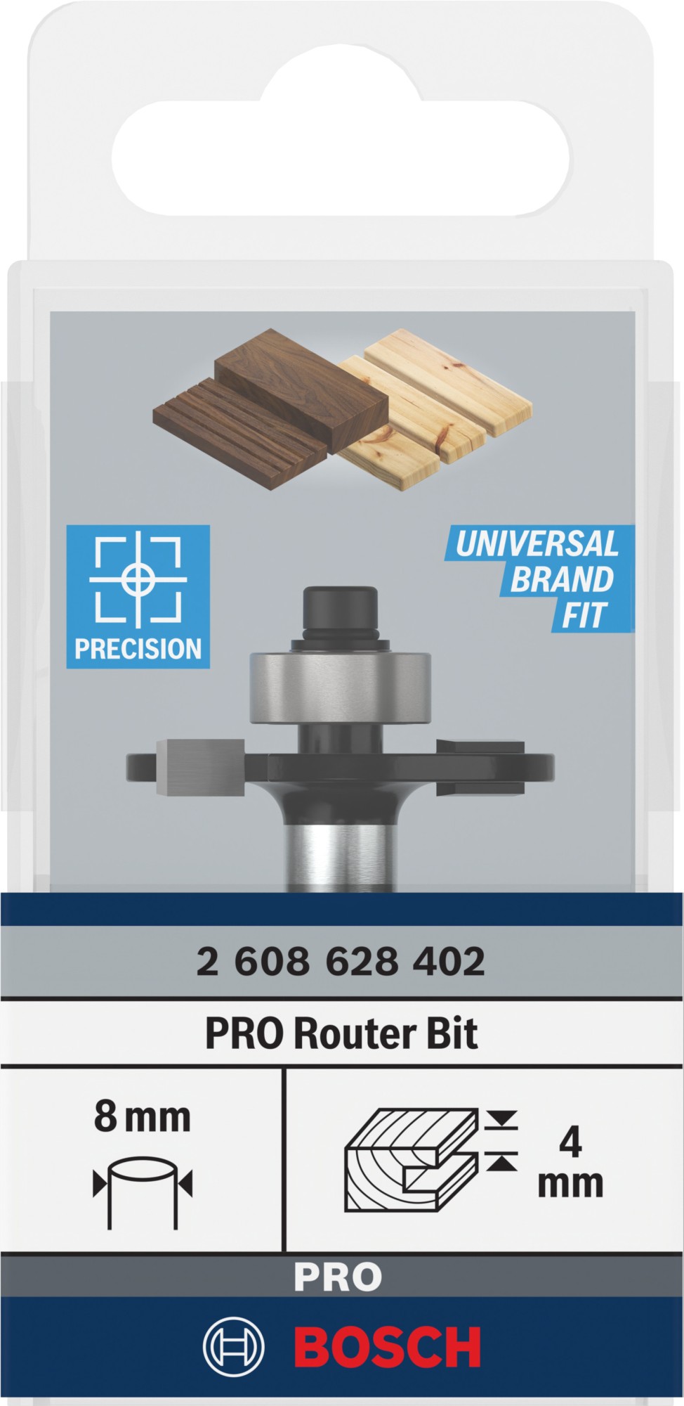Broca fresadora para ranuras PRO, L 4, vástago de 8 mm