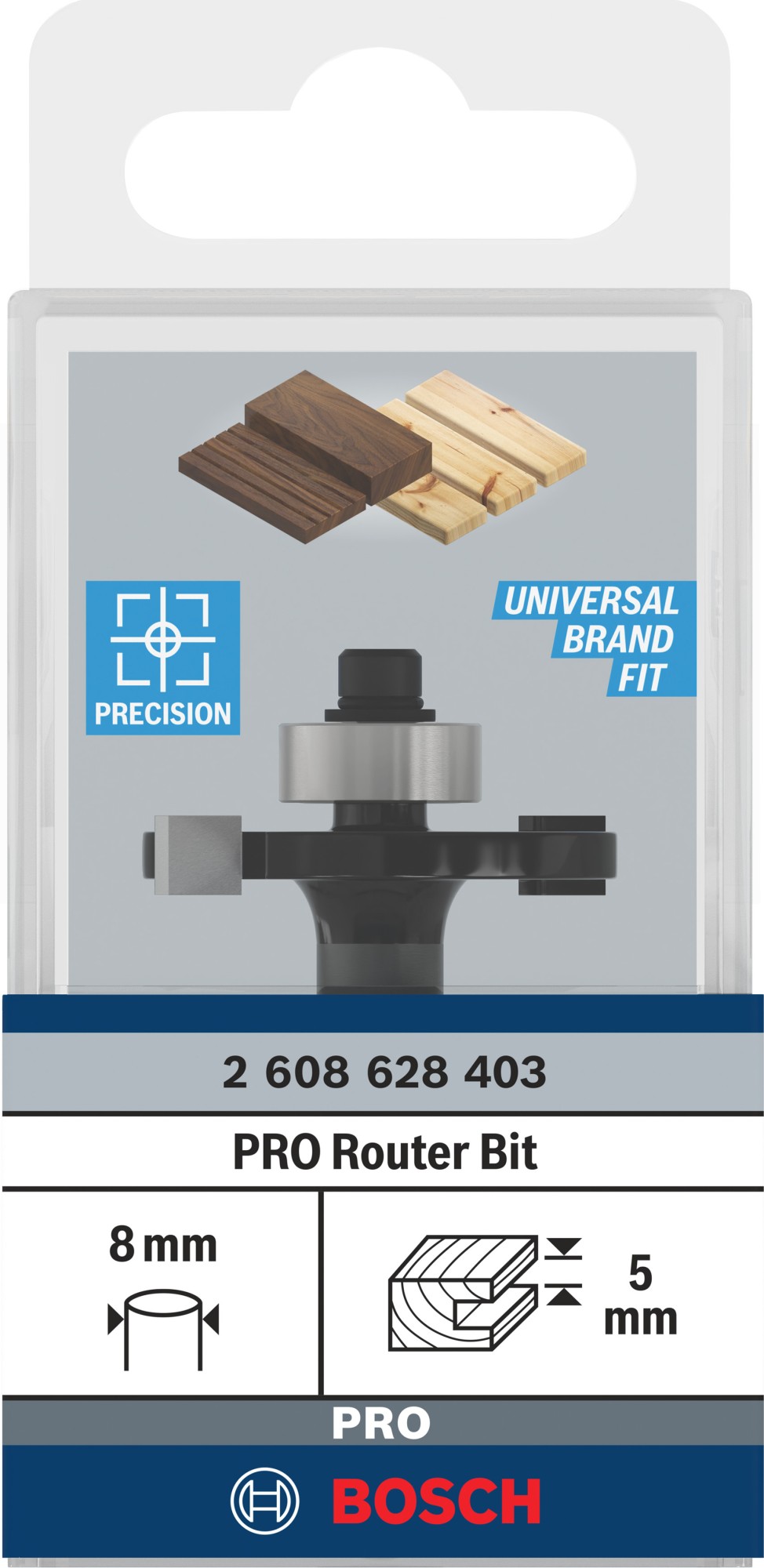Broca fresadora para ranuras PRO, L 5, vástago de 8 mm