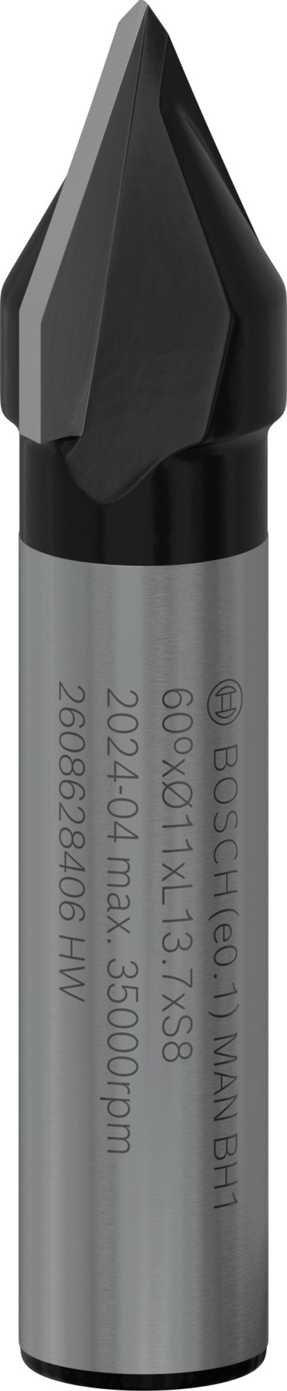 Broca fresadora PRO para ranuras en V, 60° x Ø 11, vástago de 8 mm