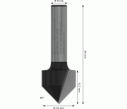 Broca fresadora PRO para ranuras en V, 90° x Ø 16, vástago de 8 mm