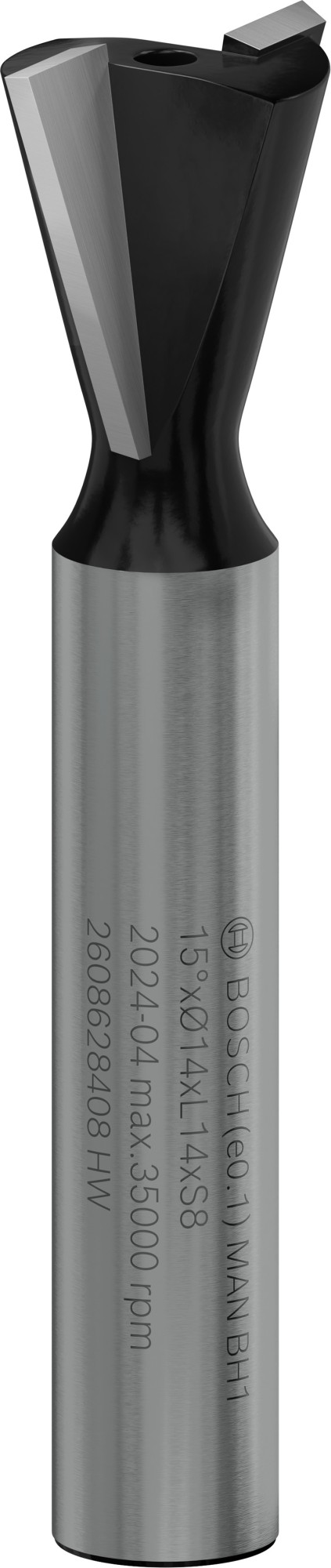 Broca fresadora para cola de milano PRO Router, 15°, vástago 8 mm