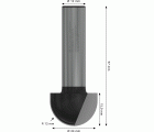 Broca fresadora PRO para molduras de media caña, R 12, vástago de 12 mm