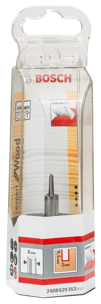 Fresa recta Expert for Wood, carburo macizo, 8 mm, D1 3 mm, L 9,5 mm, G 50,7 mm