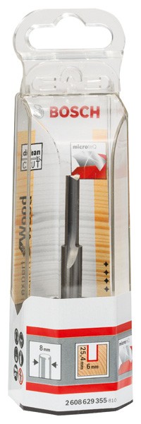 Fresa recta Expert for Wood, carburo macizo, 8 mm, D1 6 mm, L 25,4 mm, G 76 mm