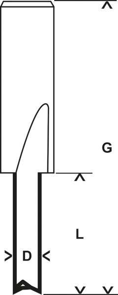 Fresa recta Expert for Wood, carburo macizo, 8 mm, D1 5 mm, L 12,7 mm, G 51 mm
