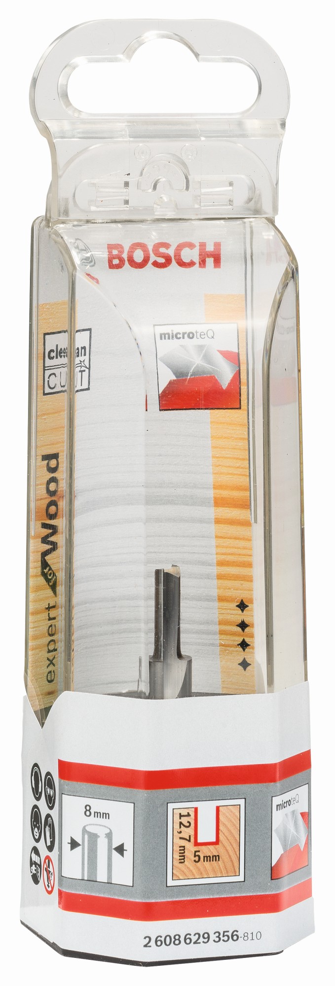 Fresa recta Expert for Wood, carburo macizo, 8 mm, D1 5 mm, L 12,7 mm, G 51 mm