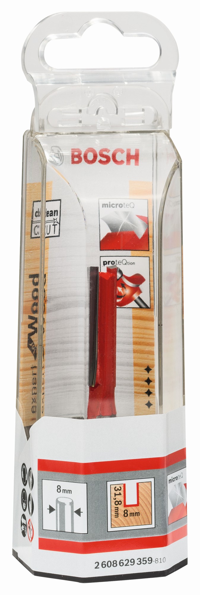 Fresa recta Expert for Wood, carburo, 8 mm, D1 8 mm, L 31,8 mm, G 70 mm