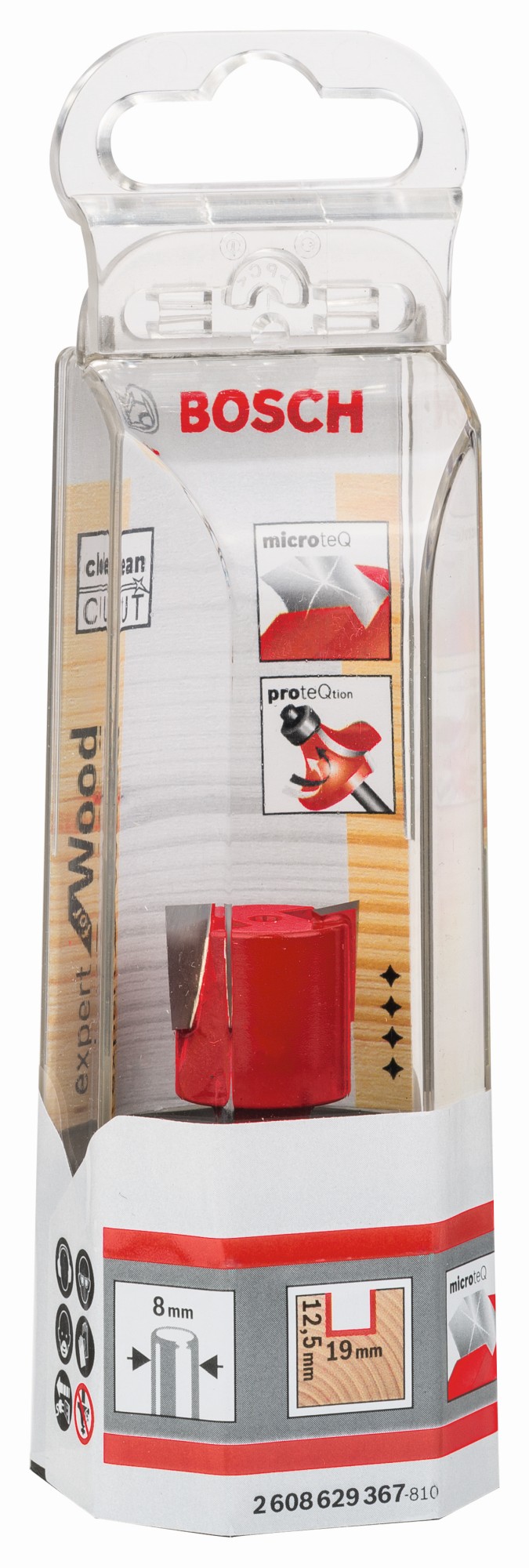 Fresa para cajas de bisagras Expert for Wood, 8 mm, D1 19 mm, L 12,5 mm, G 51 mm