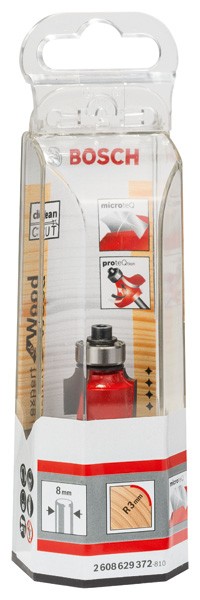 Fresa para redondear Expert for Wood, 8 mm, D 18,7 mm, R1 3 mm, L 12,7 mm, G 55 mm