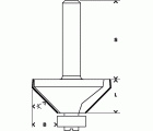 Fresa para biselar Expert for Wood, 8 mm, D 44 mm, L 18,5 mm, G 61 mm