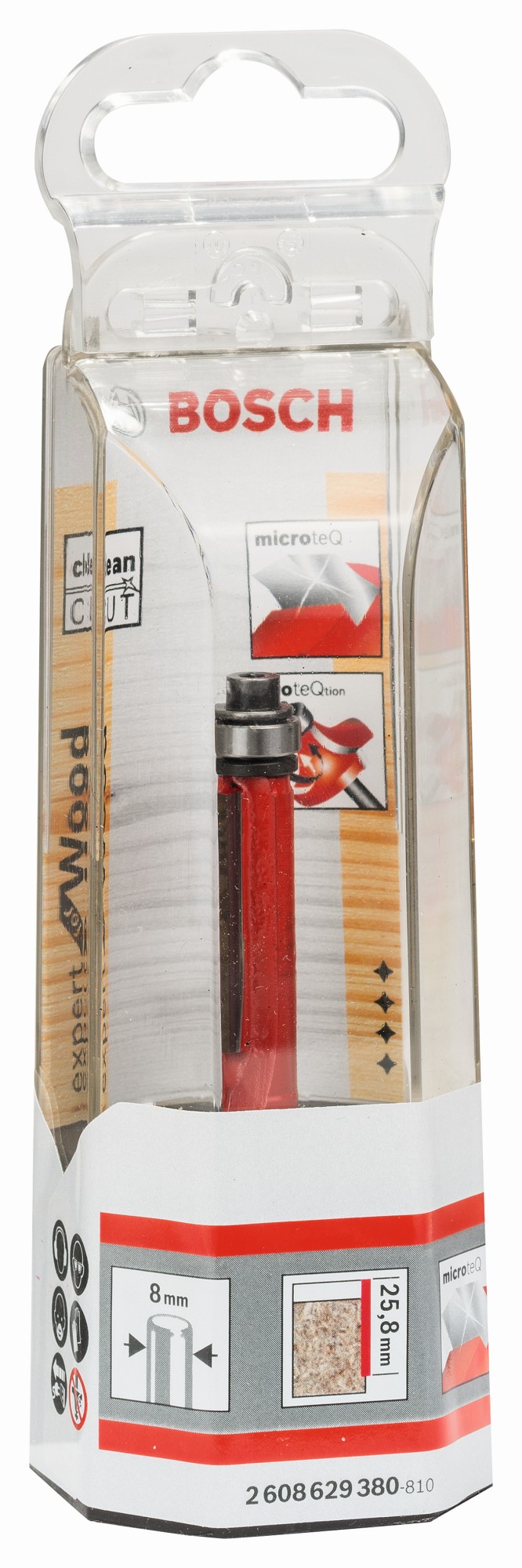 Fresa para recortar Expert for Wood Laminate, 8 mm, D1 9,5 mm, L 25,8 mm, G 71,5 mm