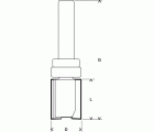 Fresa para recortar Expert for Wood Laminate, 8 mm, D1 16 mm, L 20 mm, G 60 mm