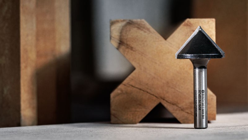 Broca fresadora PRO para ranuras en V, 90° x Ø 31,8, vástago de 8 mm