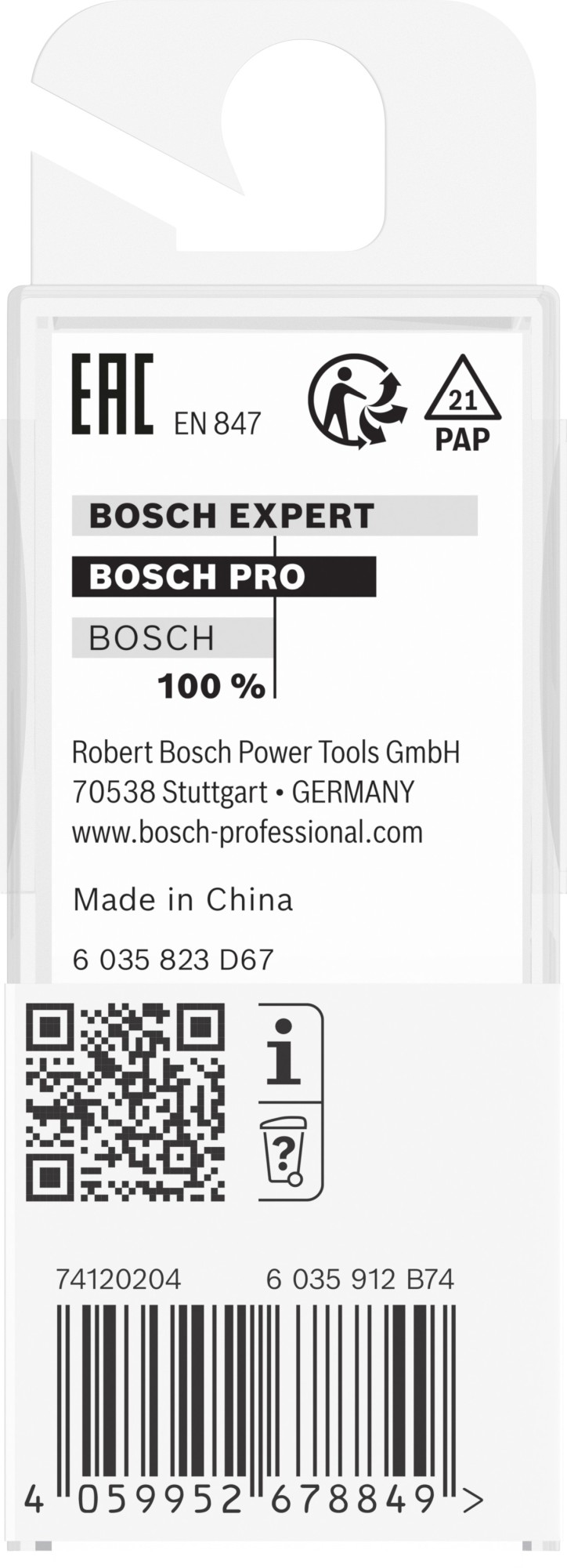 Broca fresadora de recorte al ras PRO con cojinete superior, Ø 5/8" x L 1", vástago de 1/4"