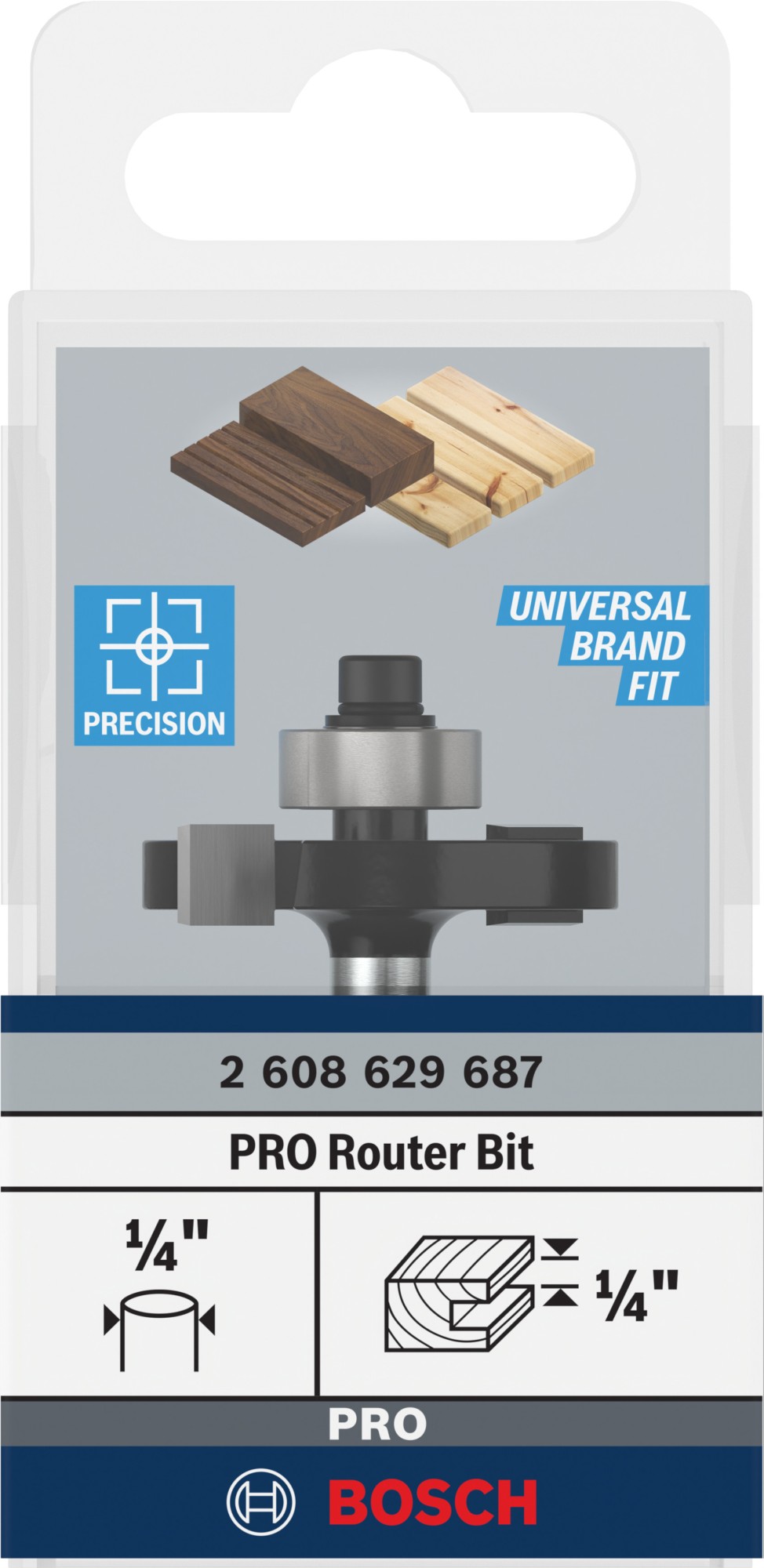 Broca fresadora para ranuras PRO, L 1/4″, vástago de 1/4″