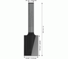 Broca fresadora recta PRO, dos acanaladuras, Ø 5/8″ x L 49/64″, vástago de 1/4″