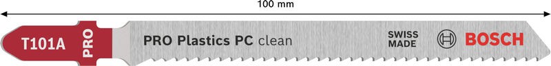 PRO Plastics PC clean T101A Jigsaw Blade, 100 mm, 5 pcs. Special for Acrylic