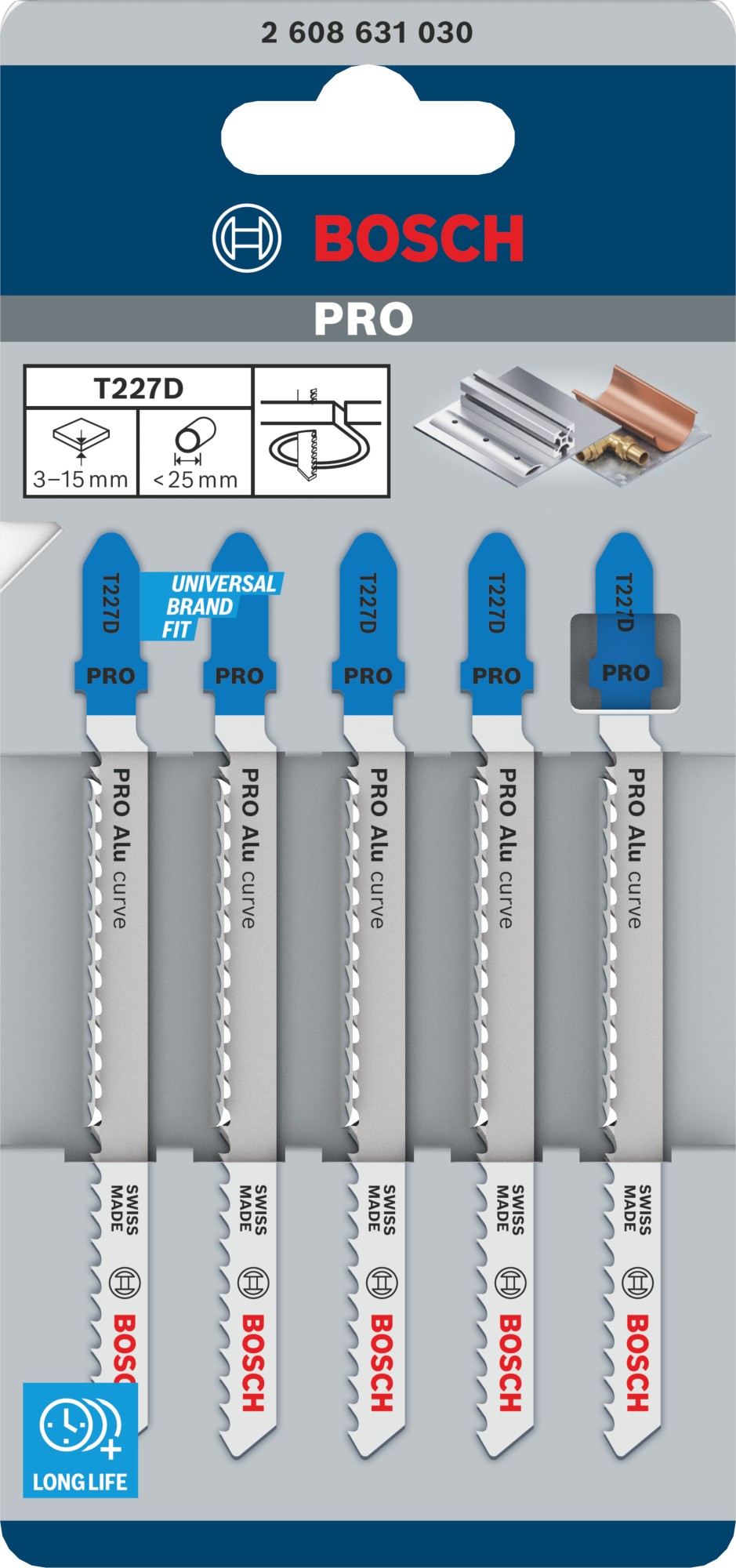 Hoja de sierra de calar PRO Alu curve T227D, 100 mm, 5 uds.