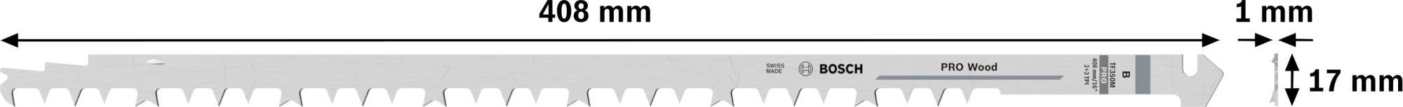 Set de hojas de sierra tándem PRO Wood TF350M, 408 mm, 2 unidades