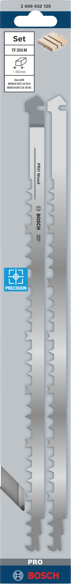 Set de hojas de sierra tándem PRO Wood TF350M, 408 mm, 2 unidades