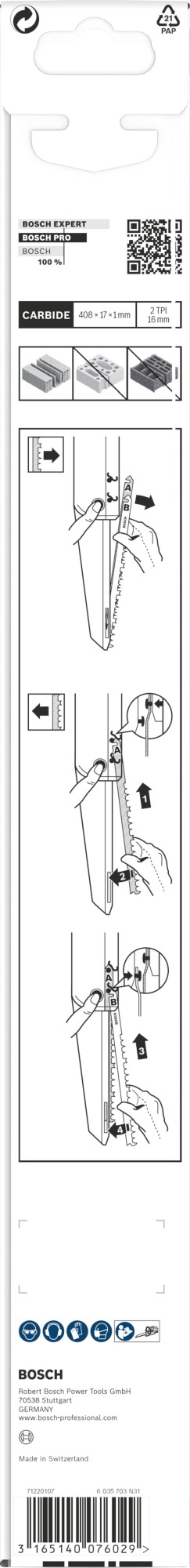 Set de hojas de sierra tándem PRO Aerated Concrete TF350NHM, 408 mm, 2 unidades