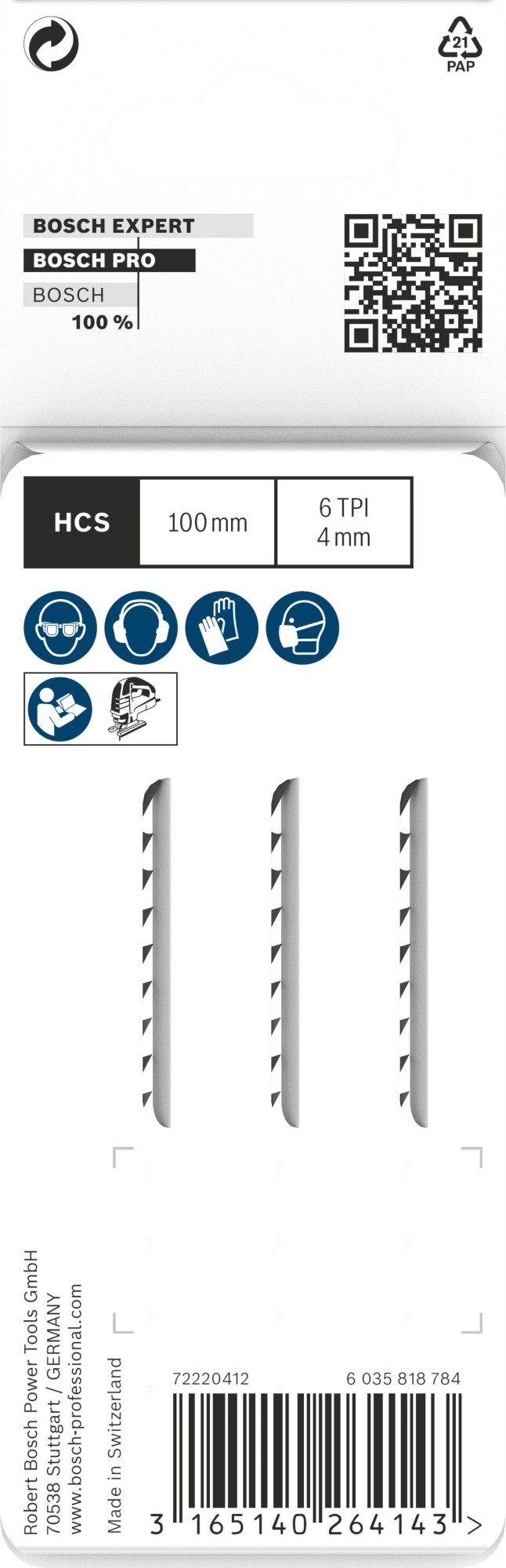 Hoja de sierra de calar PRO Wood precise T144DP 100 mm, 3 uds.