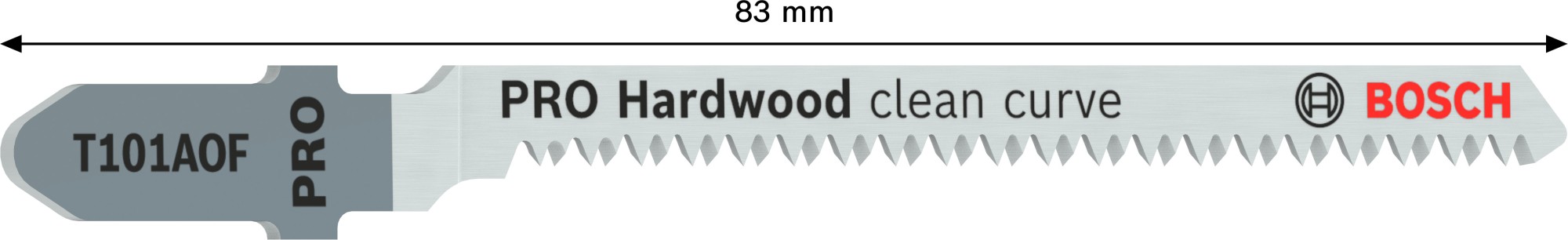 Hoja de sierra de calar PRO Hardwood clean curve T101AOF, 83 mm, 5 uds.